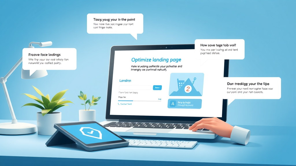 3D illustration of an optimised landing page for converting paid website traffic