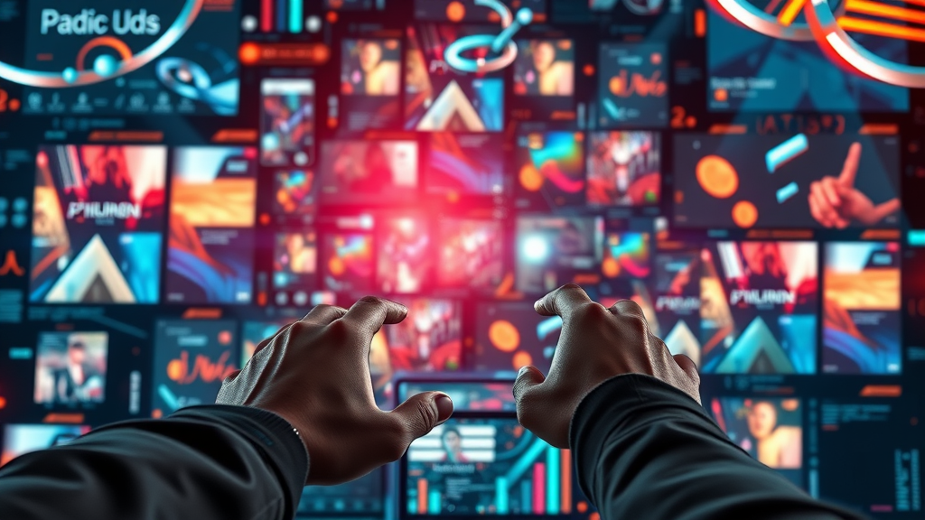 Variety of display ad formats including banners, video, native, and interactive, with digital effects for programmatic marketing