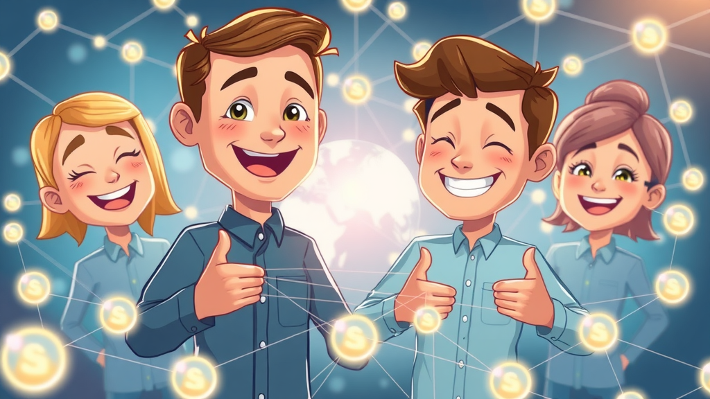 network of affiliate partners connecting through digital platforms, positive expressions, interactive interface, affiliate marketing, animated, no disfigured features, no text