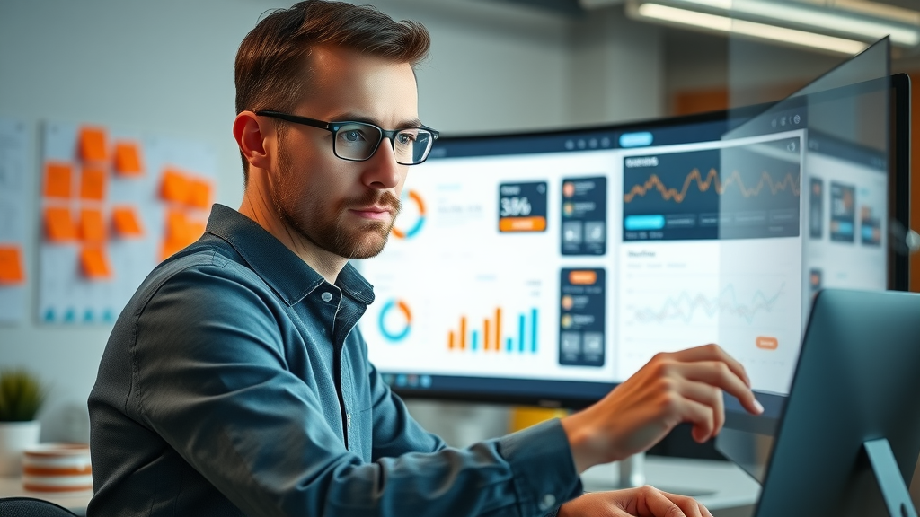 Web designer optimising a landing page for paid ad conversion to increase website traffic
