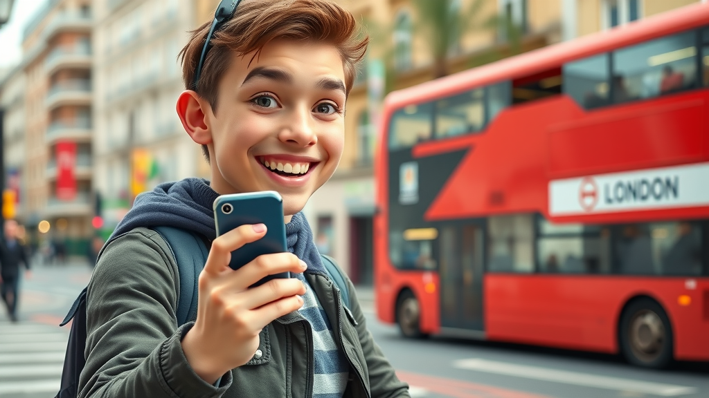 energetic young London content creator recording short-form social media video in city, paid social video content for London businesses