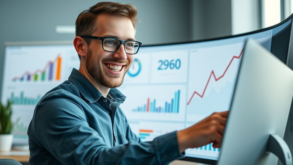 Marketing analyst reviewing Google Analytics dashboard for measuring pay for website traffic UK campaign success