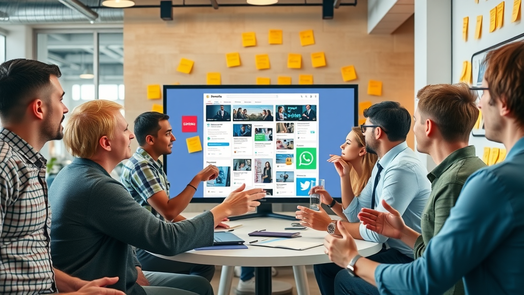 Creative marketing team brainstorming for social media content at Capid Houser, exemplifying hire outsourced content creation agency